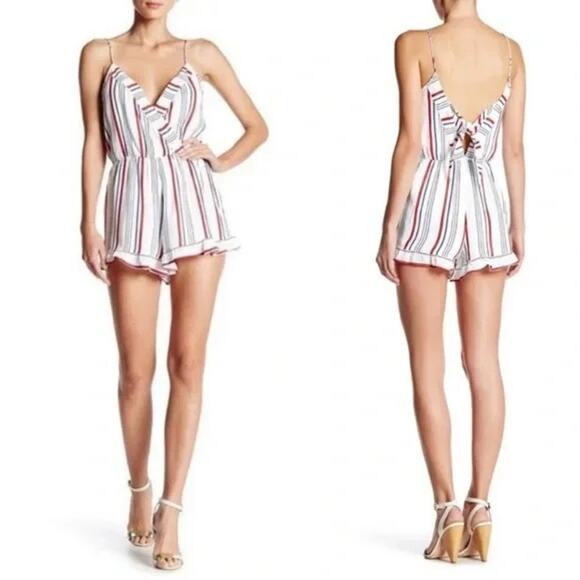 Tularosa Amelia red, white & blue striped sleeveless romper size M NWT - Picture 1 of 14
